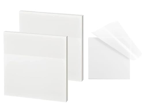 GLUN® 100 Sheets Transparent Sticky Note, Self-Sticky Note Pads, Clear Notes 7.5x7.5cm, Transparent Self-Adhesive Sticky Note, Perfect for Students & Other Field