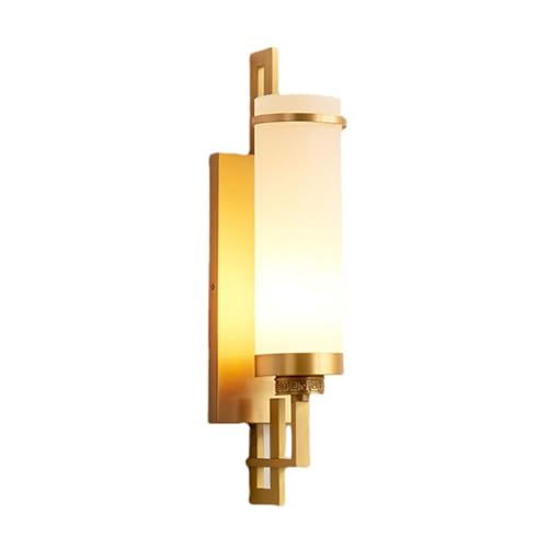 OOMRNV Apliques De Interior, Iluminación Moderna De Latón De Mediados De Siglo con Pantalla De Vidrio Cilíndrico, Lámpara Retro De Estilo Chino para Dormitorio, MESI,