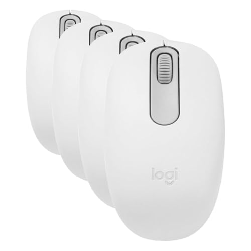 Image of Logitech M196 Bluetooth Wireless Mouse,Compact and Portable Mouse for Laptops,Tablets & More,12-Month Battery,Smooth Tracking,Compatible with PC-& Mac,Windows-and macOS - Off White,(Pack of 4)