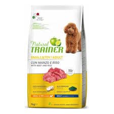 Natural Trainer - Alimento seco completo para perros adultos pequeños con carne de res y arroz, 7 kg, alimento seco completo para perros adultos de talla pequeña, sabor a carne y arroz, paquete de 7
