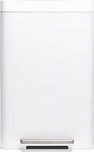 Kohler K-20940-STW 13-Gallon Step Trash Can, White Stainless