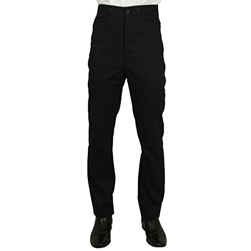 Historical Emporium Men's High Waist Cotton Twill Trousers