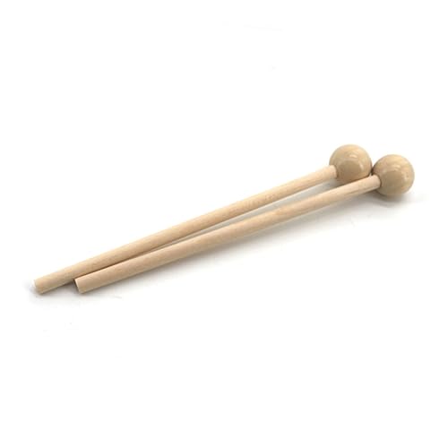 2 pares de baquetas redondas de madera para práctica miniatura 7