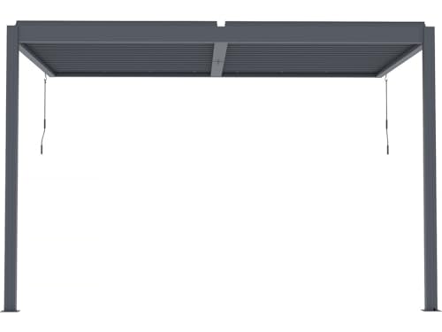 Habitat et Jardin Pérgola bioclimática adosada Windsor con led - 3 x 4 m - Antracita