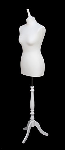 The Shopfitting Shop Mannequin/buste de couture femme de luxe taille 36/38 en bois blanc avec trépied
