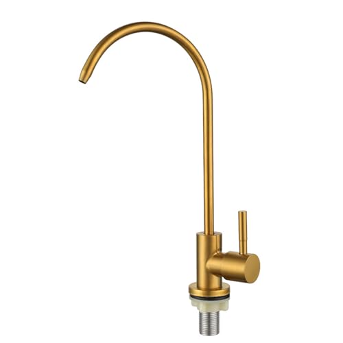 Grifo de fregadero con filtro integrado y cuello flexible oro cepillado