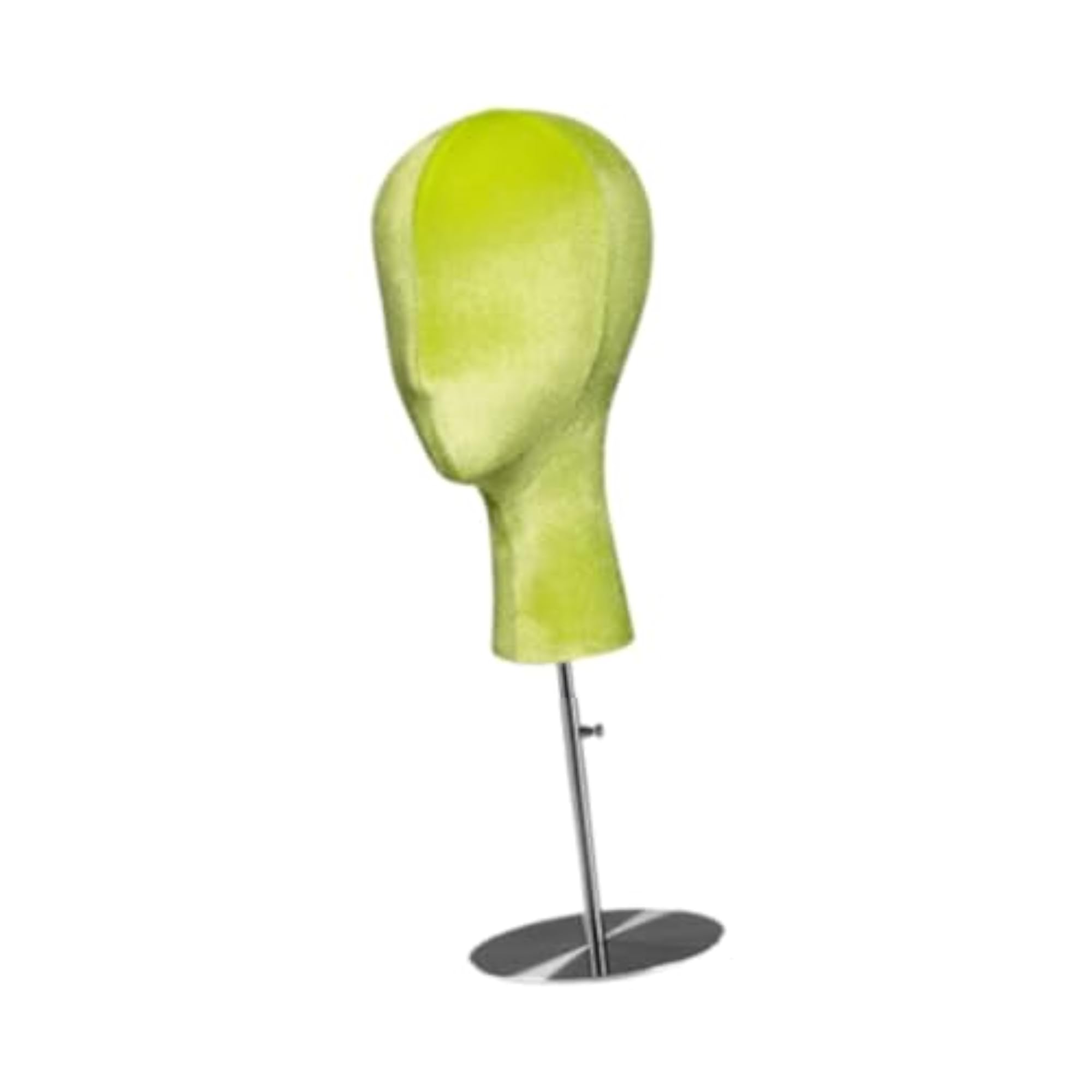 Hat Display Stand Mannequin Head for Business and Personal Use, Green with Silver Base