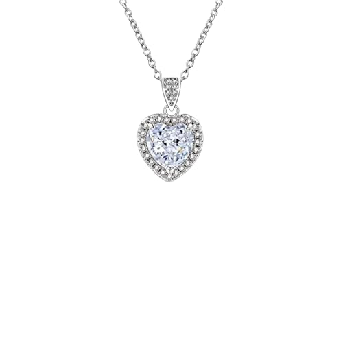 Collier cœur argent et zircon fleur de glace, le cadeau idéal de mariage