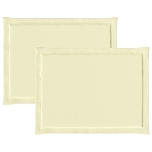 Coussin extérieur confortable crème lot de 2 assises de chaise en mousse