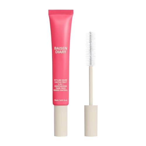Hair Cactus Fruit 3-in-1 Hair Styling Cream & Flyaway Taming Wand Sleek Finish Frizz Control Edge Smoothing & Hair Shine | Natural Oils Formula | Lightweight Non-Greasy Travel Size Styling Stick