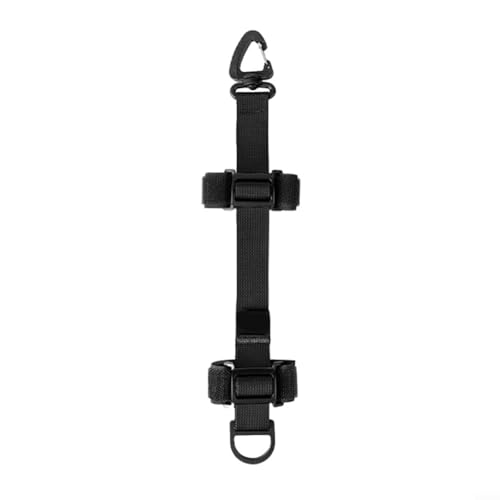 NiuLumea MOLLE - Correa de extensión con gancho giratorio de 360 grados, correas de seguridad ajustables para mochila de senderismo, camping, compatible con sistemas PALS, color negro