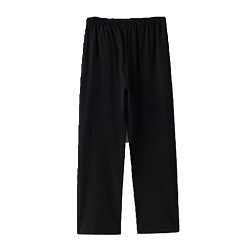 ZHOUXIAO Coton Lin Tai Chi Pantalon Pantalon Tang en Vrac Pantalon Kung Fu Pantalon Uniforme Coton Lin Vêtements Traditionnels Chinois, Pantalon Hanfu Pantalon Arts Martiaux Black-M Cover