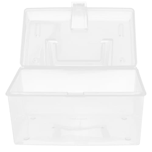 PRETYZOOM Large Transparent Plastic Mask Container with Lid Portable Dustproof Storage Box for Home Use High Capacity Organizer for Multiple Masks Compact and Lightweight Design