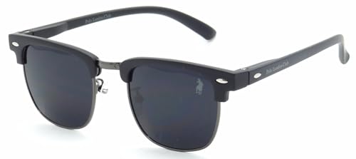 Óculos de Sol Polo London Club, estilo Club Master Quadrado Com Lentes Fume Preto contém com Case EC