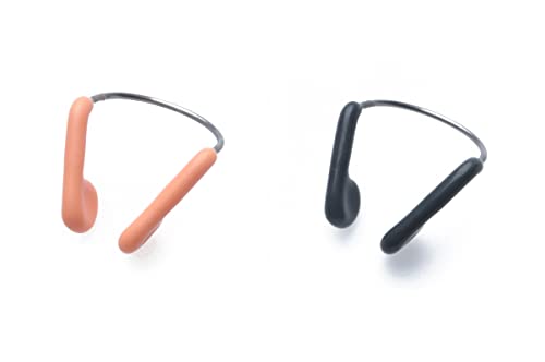 Ruwado 2 Pcs Nose Plugs Swimming Nose Clips Silicone Nose Protector for Adults Kids Beginners Swimming Competition Training Use Accessories (Large – Adult)