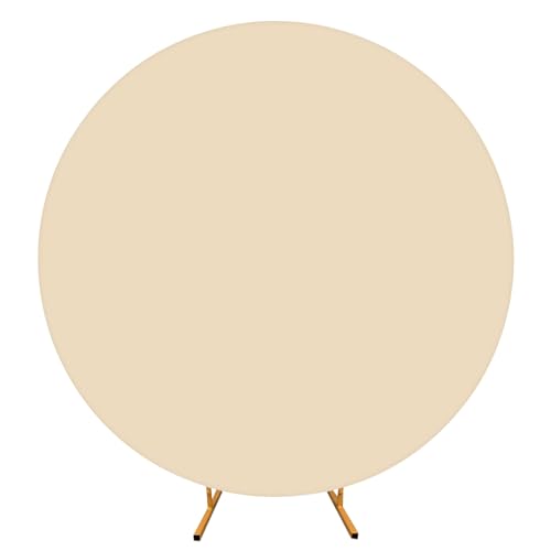 Lidzopas Bogen-Hintergrundabdeckung, einfarbig, runder Bogenständer mit Reißverschluss unten, für Geburtstagsparty, Zeremonie, Bankett, Dekoration, Champagner, 1,8 m Durchmesser