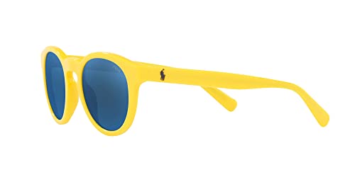 Polo Ralph Lauren Men's PH4184 Round Sunglasses, Blue Mirrored, 49 mm3