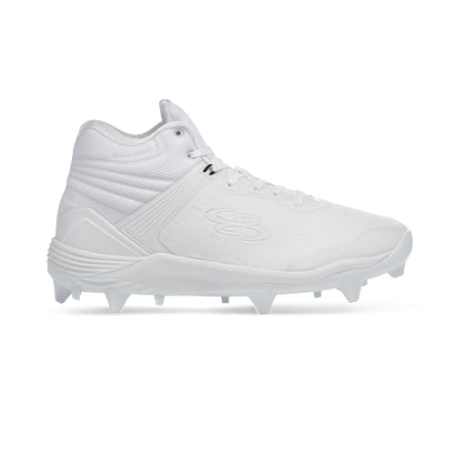 Boombah Viper Pureknit Men's Molded Mid Cleat - White Out - Multiple Color Options - Multiple Sizes3