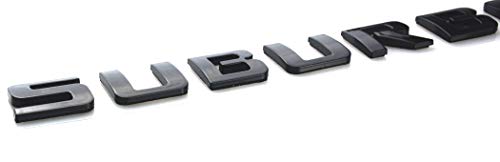 Image of Aimoll 1x Suburban Letter Emblems ABS Badge Replacement for Gm Suburban Chevrolet Glossy Shiny New (Black)