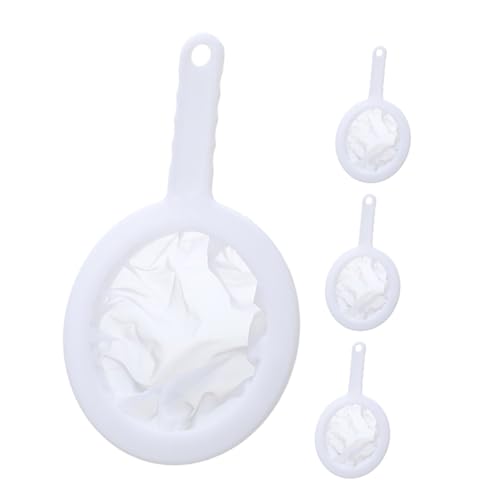 JECOMPRIS 4 Piezas Colador de Fina de Plástico para Filtrar Leche Café Mango Antideslizante y Lavavajillas para Bebidas como Leche de Soya y Vino