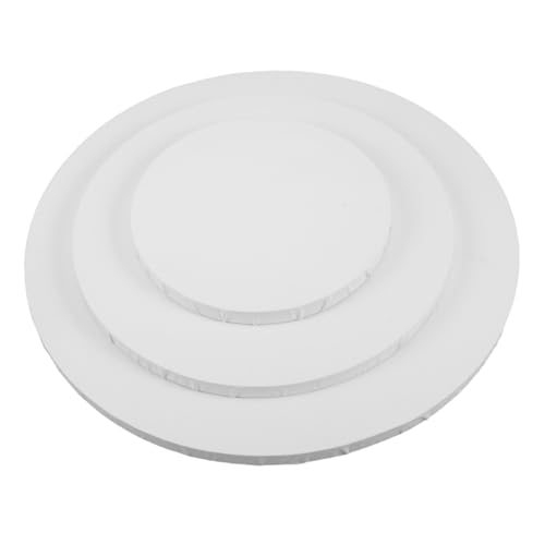 Lienzos redondos para pintar de algodón set de 3 mini lienzos estirables prepintados blanco 2