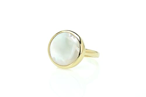 Bague en vermeil et nacre véritable, un bijou artisanal d'exception