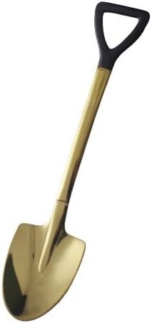 Silverware Flatware Set, 1/4/6/8/10/12 Pieces Creative Iron Spoon Household Dessert Spoon 304 Stainless Steel Personalized Pointed Shovel Spoon(Gold,12 Pieces)