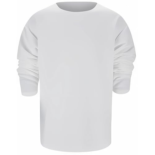 Hulpvktsgiq Men's Crewneck Sweatshirts Lightweight Soild Color Long Sleeve Casual Pullover Shirt Workout Gym Fashion Tops3