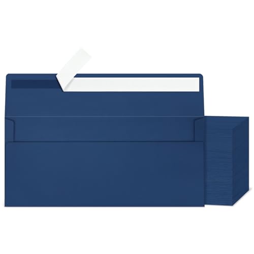 Image of Mulbozy 200Pcs #10 Navy Blue Envelopes Letter Size Windowless Self Seal