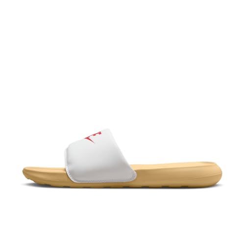 Chinelo Slide Nike Victori One Masculino (Summit White University Red Sesame, BR, Adulto, Numérico, 39.5)