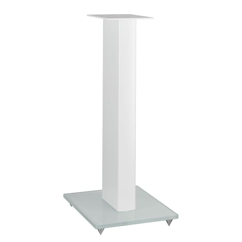 Dali Connect Stand M-600 Bodenständer - Elegante Lautsprecherständer mit Glasbasis, Höhe 615mm, inkl. verstellbare Spikes, in Schwarz & Weiß