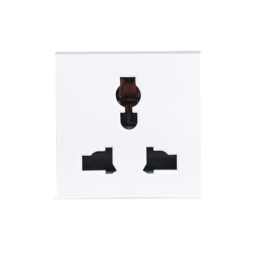 Image of MX 3 Pin Universal Socket with Shutter | 2 Module, 45x45 mm Modular Wall Plate | 6A /13A 250V Electrical Socket | Child Safety, Durable, Compatible with Standard Modular Boxes