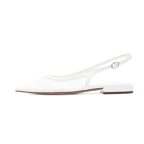 Image of Modatope Slingback Flats for Women Pointed Toe Ballet Flats Classic Low Heel Sandals Dress Shoes
