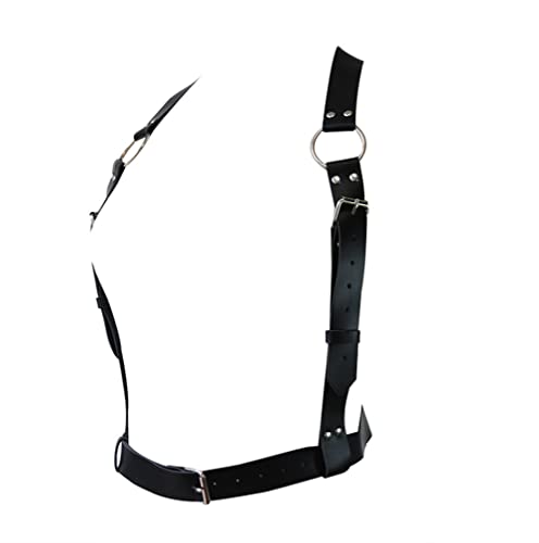 Black Leather Strap Chest Harness Bra for Women Gothic Body Chain Adjustable Waist Belts Party Punk Suspenders3