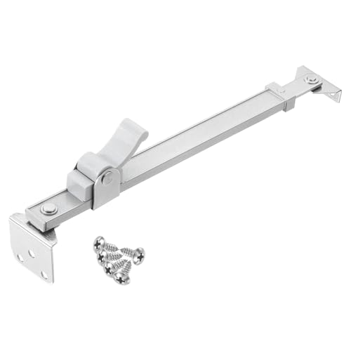 sourcing map 1Pcs 15 Inches Window Hinges, Stainless Steel Casement Window Stays, Adjustable Friction Stay Hinges Window Brace with Screw, Silver