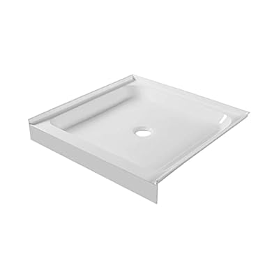 Fine Fixtures Single Threshold Acrylic Shower Base - Non-Slip Textured Surface Shower Floor Pan 30" x 30" in White