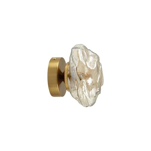 Lindby Lámpara de pared, lámpara de pared interior Piatra (moderna), color crema de cristal (1 foco, G9) – Lámpara de pared para dormitorio/salón