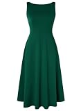 Belle Poque Womens Vintage Boat Neck Cocktail Dress Emerald Green L