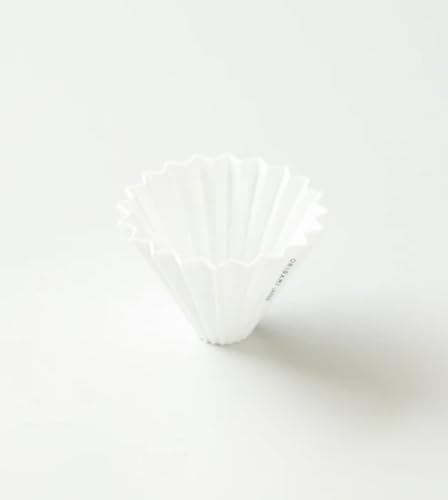 Image of Origami Ceramic Small Coffee Dripper from Japan, for 1-2 Cups, Pour Over Coffee Maker for Manual Brewing, Cone Shaped Dripper, Durable & Heat-Retaining, Home, Cafe, Barista Accessory (White, Small)