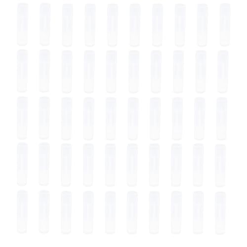 Amosfun Tubos de Plástico Vacíos para Bálsamo Labial 5g, Envases Transparentes para Pintalabios Diy, Set de 50 Unidades, Contenedores Portátiles para Maquillaje y Brillo Labial