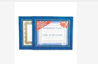 Leatherette Document Frame, 8-1/2 x 11, Blue, Pack of Two, Sold as 1 Package