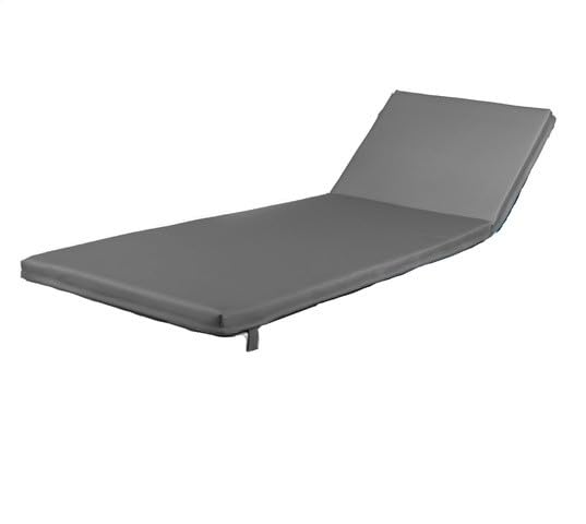 pomodone Cuscino per Lettino Prendisole Grigio in ecopelle 58x180cm - Materassino Mare Idrorepellente e Resistente ai Raggi UV, Ideale per Esterni e Giardino