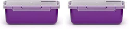 Valira Porta alimentos - Contenedor hermético de 0,75 L hecho en España, color morado (Paquete de 2)