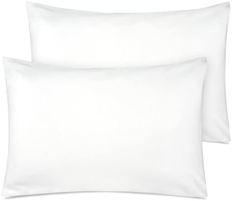 Zenssia Organic Cotton Toddler Pillow Case 13x18 Inches, 2 Pack, White