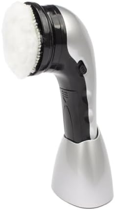 Portable Electric Shoe Polisher Brush with 5 Brush Heads, Handheld Shoe Shine Cleaner for Dusting, Oiling, Waxing & Polishing - Dual Power Supply for Easy Use (Silver)