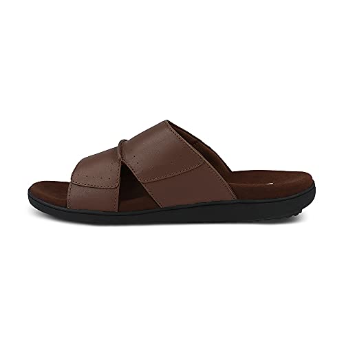 Gravity Defyer Men's GDEFY Eltal Leather Sandal - VersoShock Proven Performance Orthotic Slides3