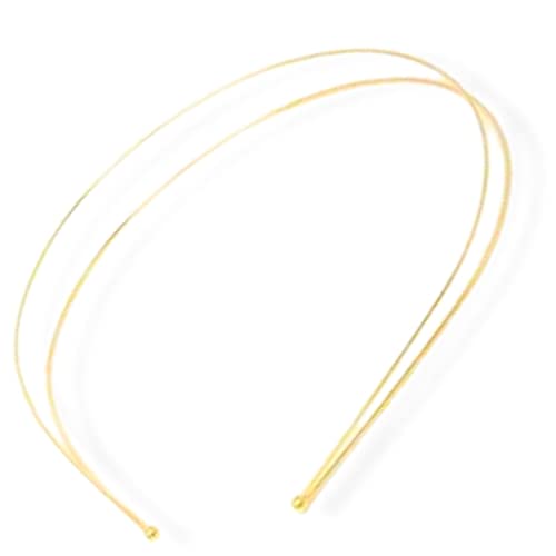 Topkids Accessories 2x Thin Metal Hair Bands Headbands Alice Bands Hairbands Head Bands Mens Guys Adult Women Girls Black Gold Silver Plain Styling Grips (Double Gold) - Image 2