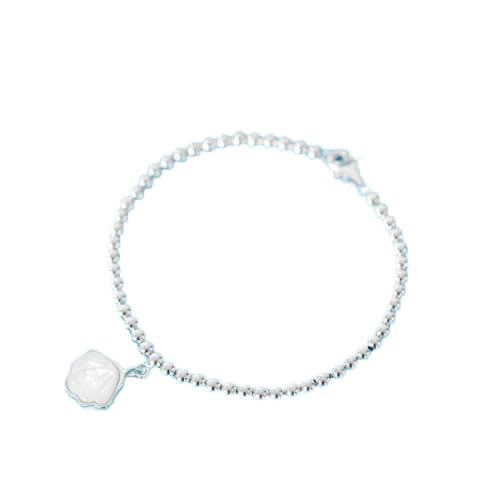 Collier conque en argent S925 raffiné avec nacre blanche naturelle pour femme