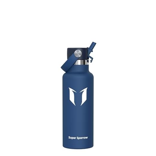 Super Sparrow Botella Agua Acero Inoxidable 18/10 - Botella Termica Ultraligera con Tapa de Paja - 500ml - Termo Sin BPA, Botella Agua Niños, para Deporte, Viaje, Escuela, Exterior, Oficina, Hogar