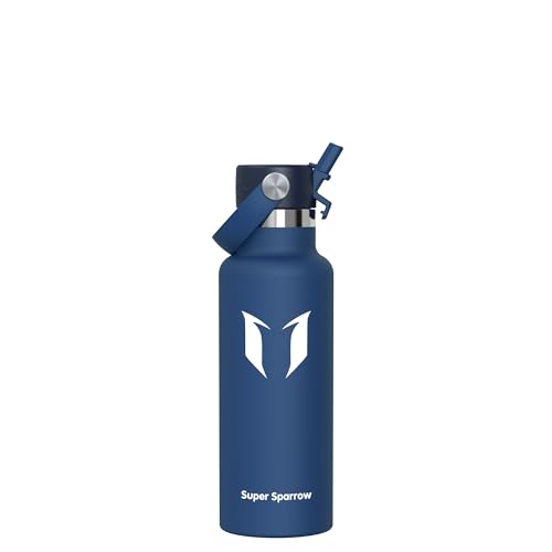 Super Sparrow Botella Agua Acero Inoxidable - Botellas Termica 500ml - Sin BPA - Termo Cantimplora con Pajita Vacío, para Deporte, Viaje, Escuela, Exterior, Oficina, Gimnasio